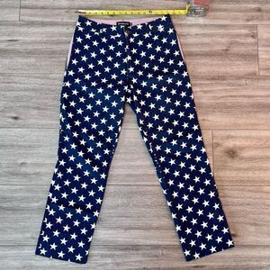 Betabrand San Francisco Men's Blue Star Print All Over Chino Pants‎ Size 30